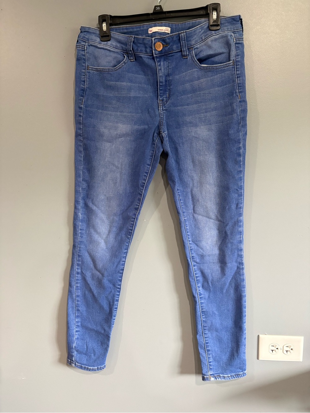 SO Ultimate Jegging Low Rise Size 13 Blue Denim Stretch Skinny Jeans Juniors⁠